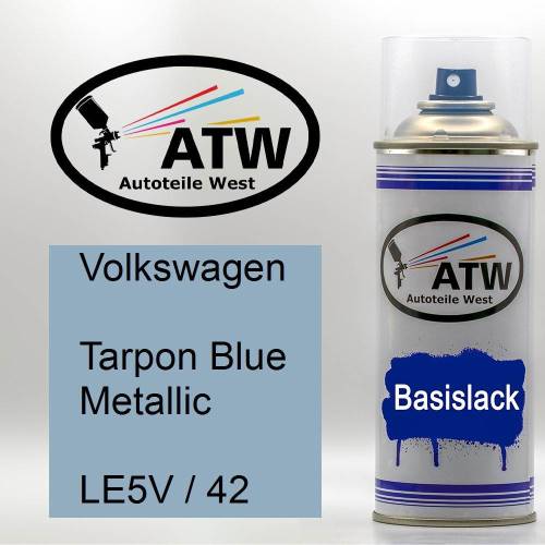 Volkswagen, Tarpon Blue Metallic, LE5V / 42: 400ml Sprühdose, von ATW Autoteile West.